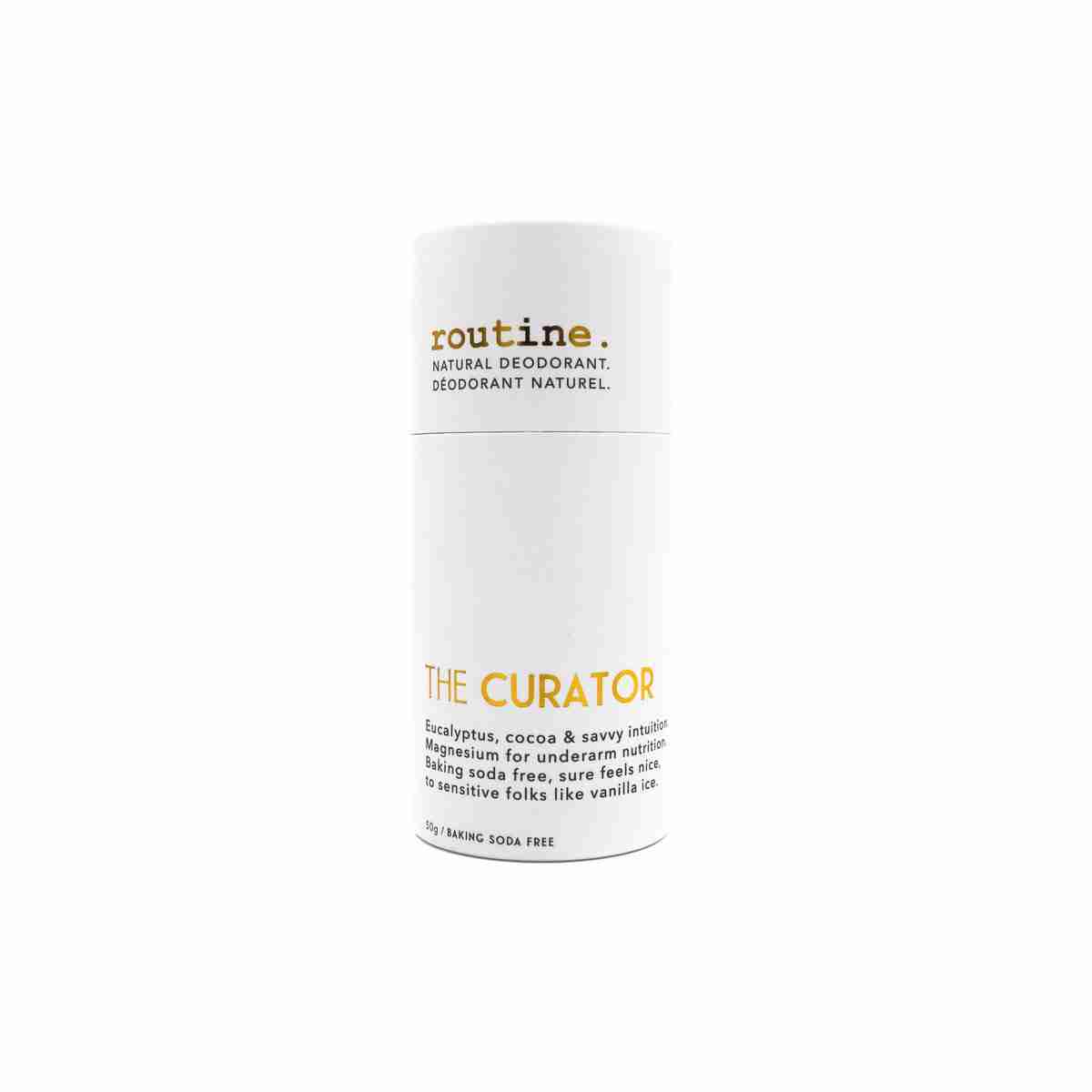 Routine. Natural Deodorant Stick: The Curator (Baking Soda Free) - 50G