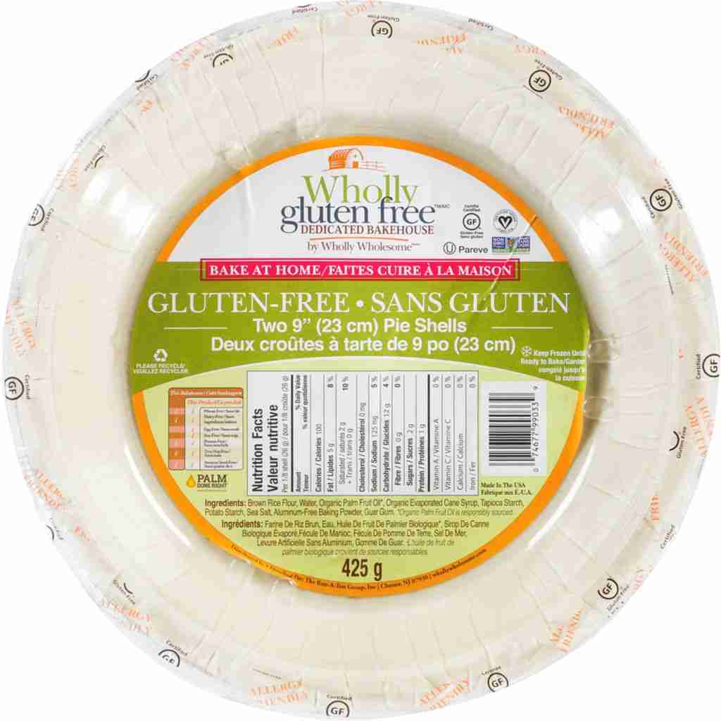 Wholly Wholesome, Gluten Free Pie Shell 9' 2 Pack, 425G