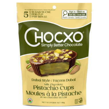 ChocXO Milk Chocolate Dubai Style Pistachio Cups, 98 g
