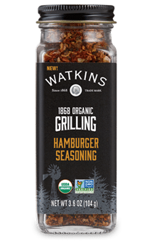 Watkins Organic Hamburger Grilling Seasoning, 104 g