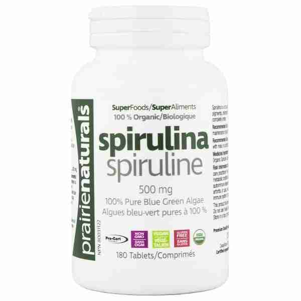 Prairie Naturals Spirulina 500Mg 180 Tablets