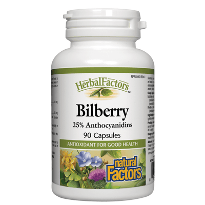 Natural Factors Herbalfactors Bilberry 90 Capsules