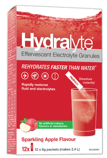 Hydralyte Electrolyte Powder, Apple, 12 X 6G Packets