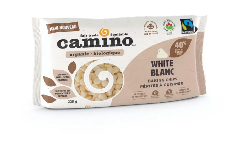 Camino Vegan White Chocolate Baking Chips, 225 g