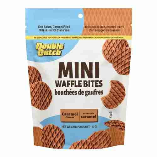 Double Dutch Mini Waffle Bites, Caramel, 160 g
