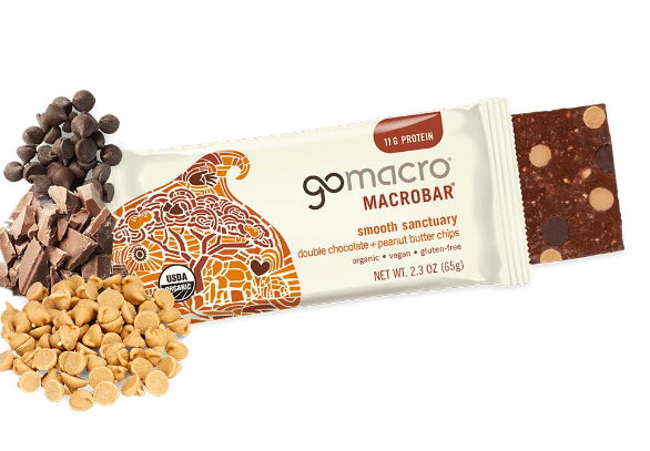 Gomacro Macrobar - Double Chocolate + Peanut Butter Chip Bar, 65G