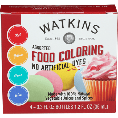 Watkins Assorted Food Coloring, 4 x 8.9 mL