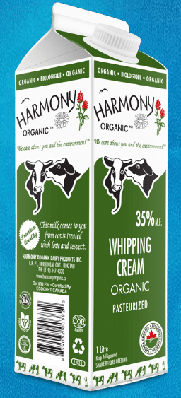 Harmony Organic 35% Whipping Cream 1L
