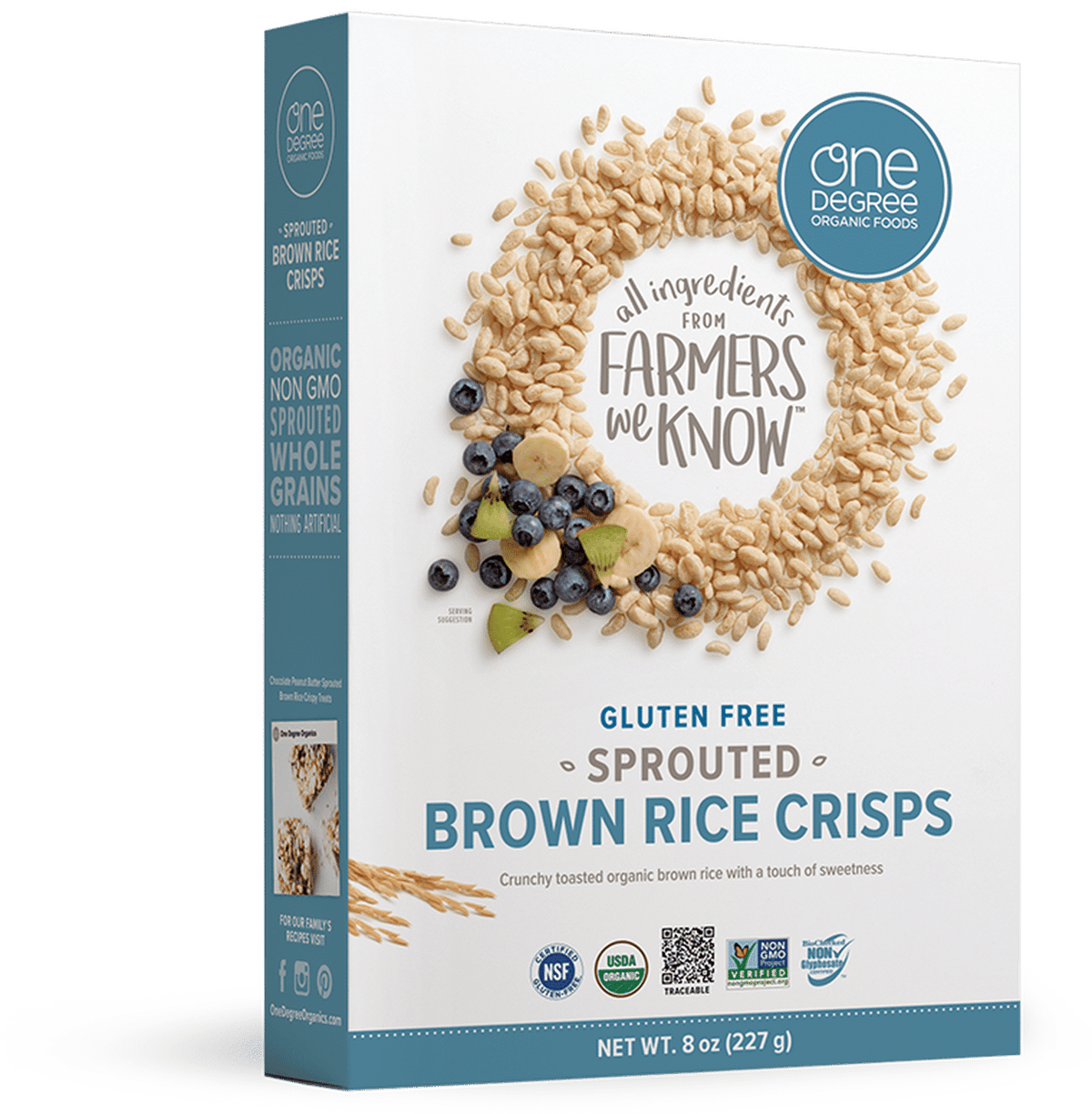 One Degree Organic Foods Sprouted Brown Rice Crisps, 227 g
