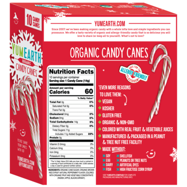 Yum Earth, Organic Candy Canes, 10 Pack
