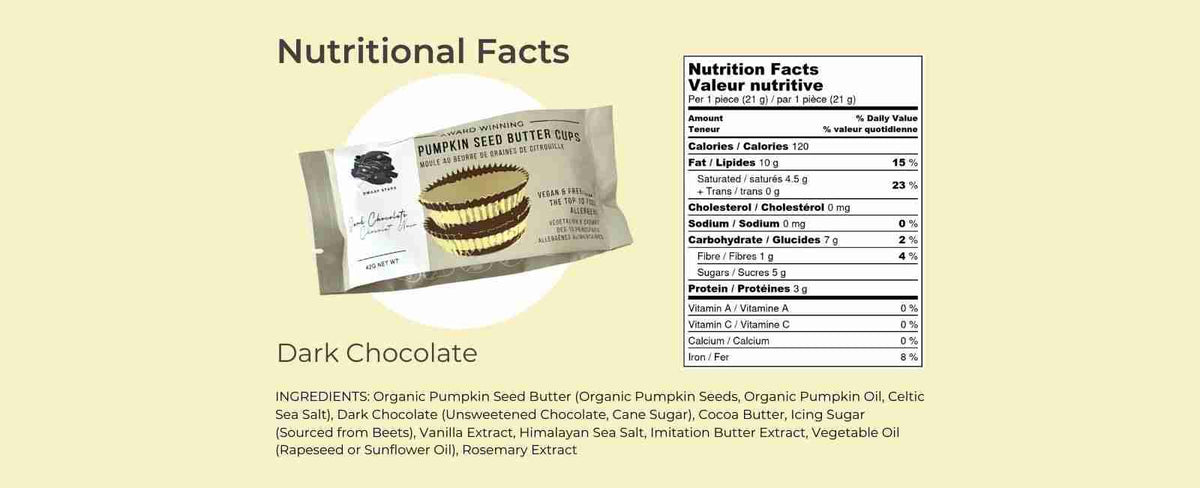 Dwarf Stars - Dark Chocolate Pumpkin Seed Butter Cups, 42G