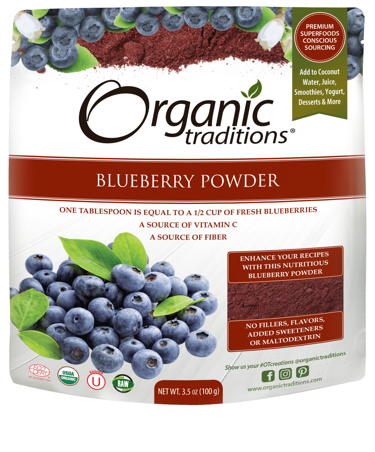 Organic Traditions Blueberry Powder - 100G