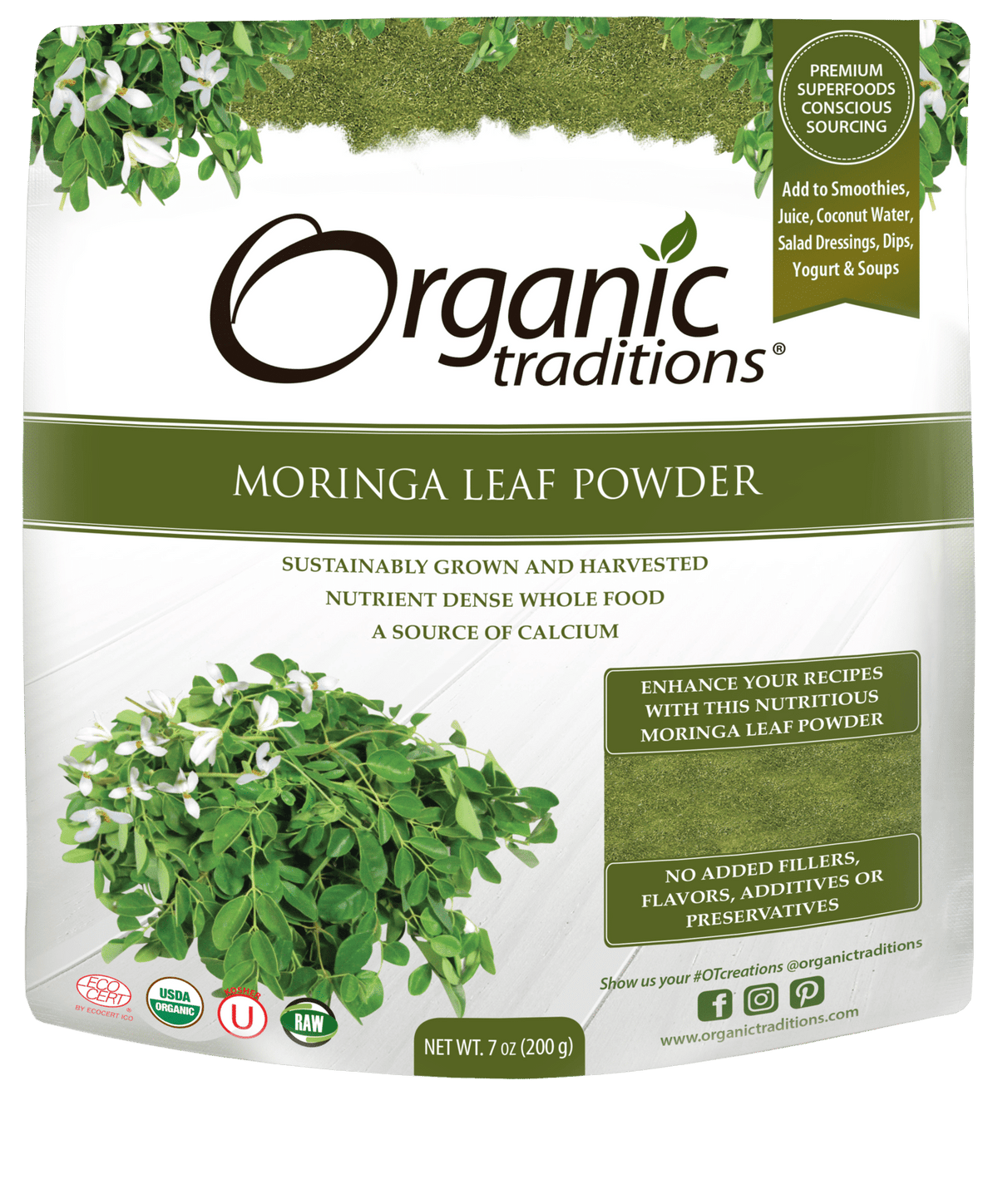 Organic Traditions Moringa Leaf Powder - 200G