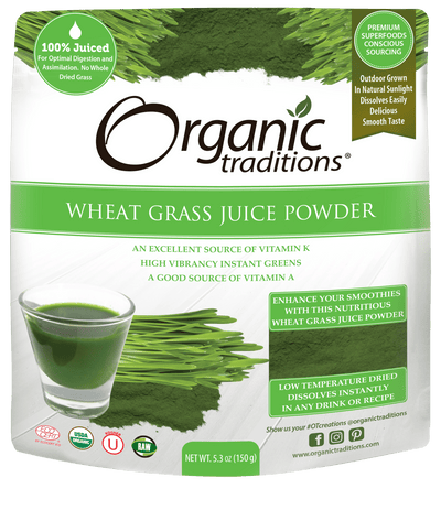 Organic Traditions Wheat Grass Juice Powder - 150G