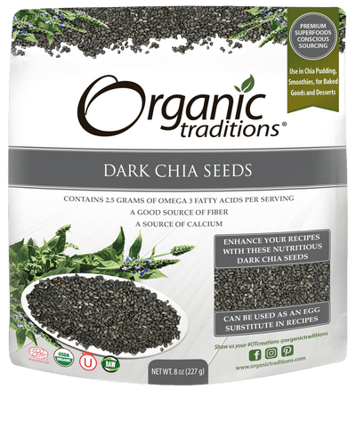 Organic Traditions Dark Chia Seeds - 227G