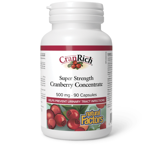 Natural Factors Super Strength Cranberry Concentrate 500 mg, 90 Capsules
