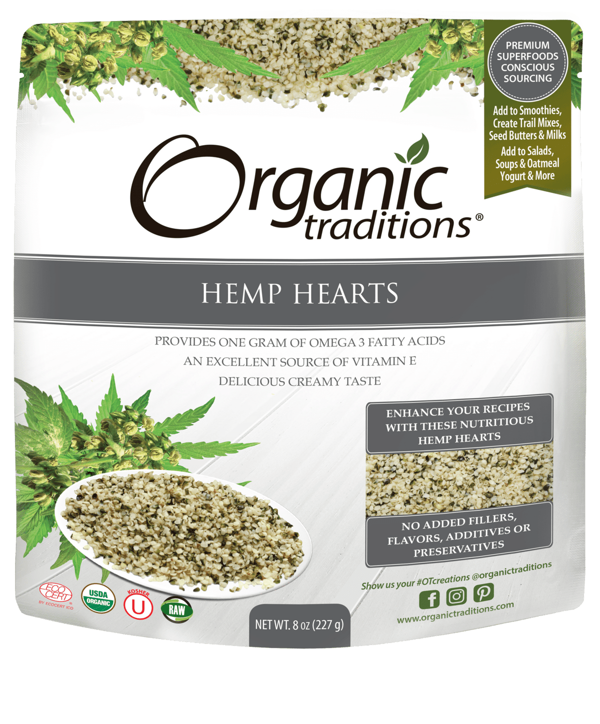 Organic Traditions Hemp Hearts - 227G