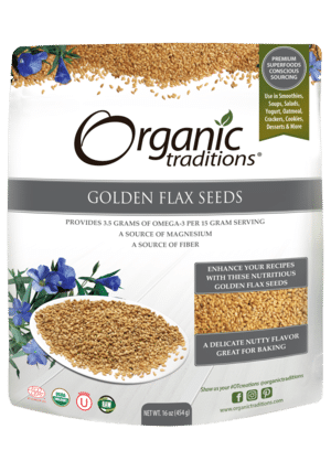 Organic Traditions Golden Flax Seeds - 454G