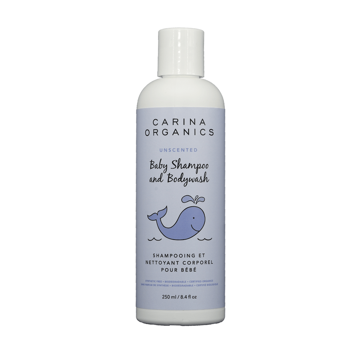 Carina Organics Unscented Baby Shampoo & Body Wash, 250 mL