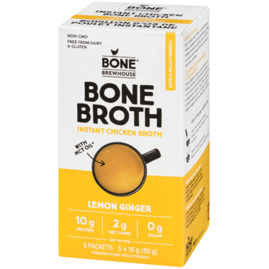Bone Brewhouse - Instant Chicken Bone Broth: Lemon Ginger, 80G
