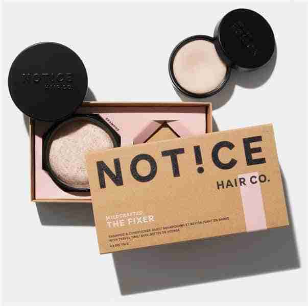 Notice Hair Co The Fixer Shampoo + Conditioner Bars With Travel Tins