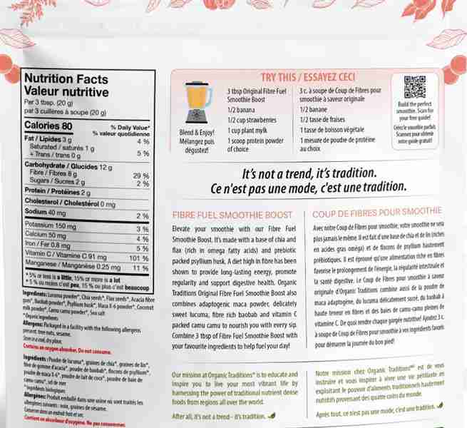 Organic Traditions Fibre Fuel Original, 300 g