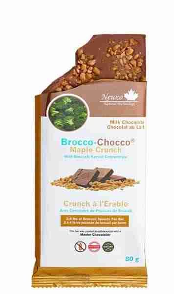 Brocco-Chocco Maple Crunch Milk Chocolate Bar, 80G