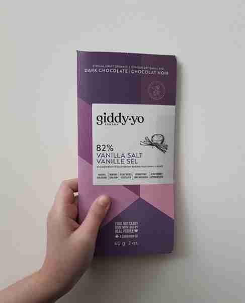 Giddy-Yo Vanilla Salt 82% Dark Chocolate Bar, 60 g