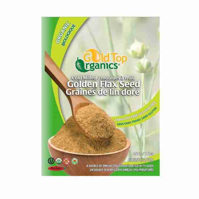 Gold Top Organics Cold Milled Golden Flax Seeds - 454G