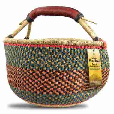 Alaffia Hand Woven Grass Basket - Round