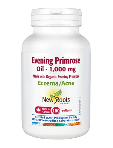 New Roots Herbal Evening Primrose Oil 1000 mg, 180 Softgels