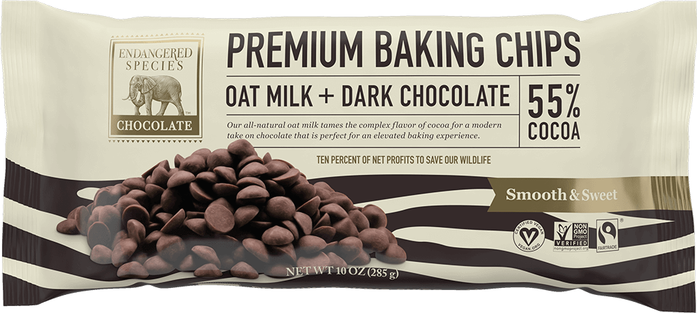 Endangered Species Premium Baking Chips - Oat Milk + Dark Chocolate, 285G