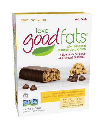Love Good Fats Plant Based Keto Bars: Chocolate Chip Cookie Dough - 4X39g (156G)