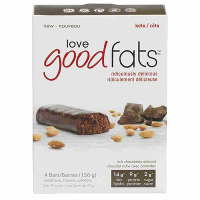 Love Good Fats Keto Bars: Rich Chocolatey Almond - 4X39g (156G)