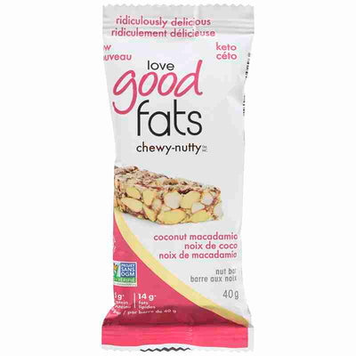 Love Good Fats Chewy-Nutty Keto Bars: Coconut Macadamia - 40G