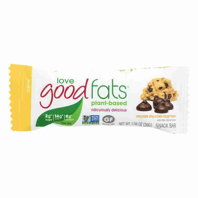 Love Good Fats Plant Based Keto Bars: Chocolate Chip Cookie Dough - 39G