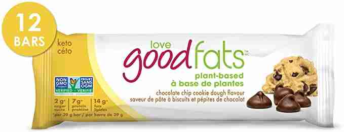 Love Good Fats Plant Based Keto Bars - Chocolate Chip Cookie Dough - 12X39g (468G)