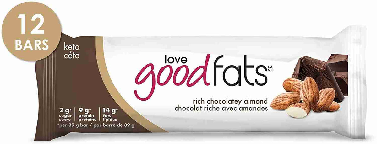 Love Good Fats Keto Bars: Rich Chocolatey Almond - 12X39g (468G)