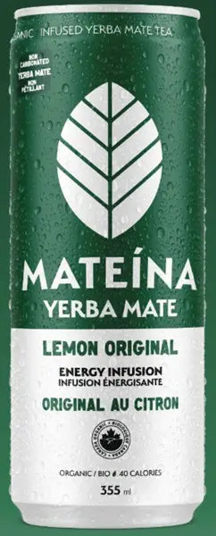 Mateina Yerba Mate Energy Infusion - Lemon.355Ml