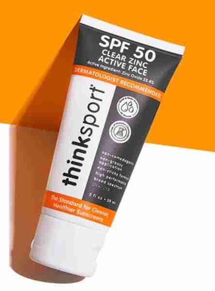 Thinksport Clear Zinc Face Sunscreen SPF 50, 59 mL