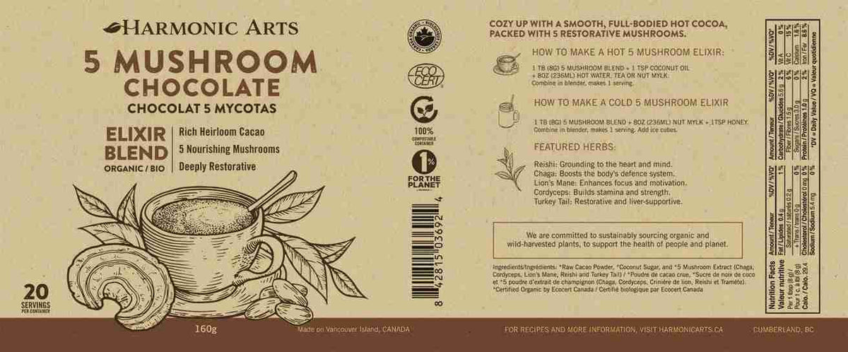 Harmonic Arts 5 Mushroom Chocolate 125G