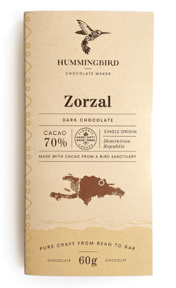 Hummingbird Chocolate - Zorzal Vegan Chocolate Bar, 60G