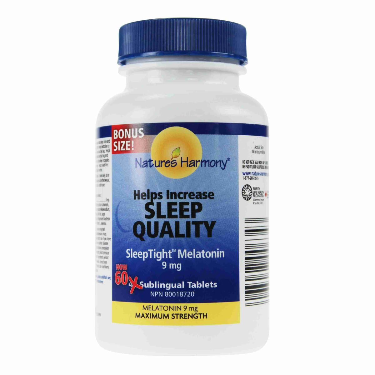 Nature's Harmony Sleeptight Melatonin 9Mg; 60 Sublingual Tablets