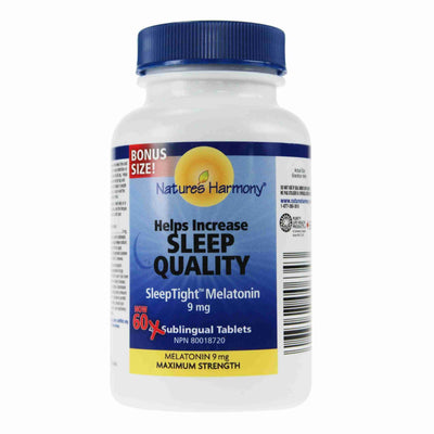 Nature's Harmony Sleeptight Melatonin 9Mg; 60 Sublingual Tablets