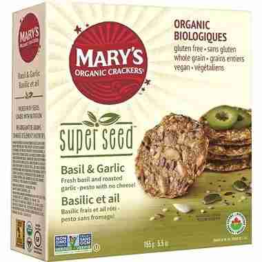 Mary's Organic Crackers Super Seed, Basil & Garlic, 155 g