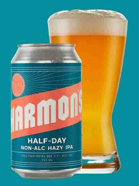 Harmon's Half-Day Hazy IPA Non-Alcoholic, 4 x 355 mL