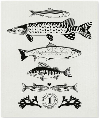 Square Love Swedish Sponge Cloths - Tullportsgatan Fish
