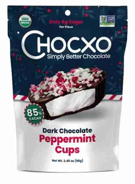 ChocXO 85% Dark Chocolate Peppermint Cups, 98 g