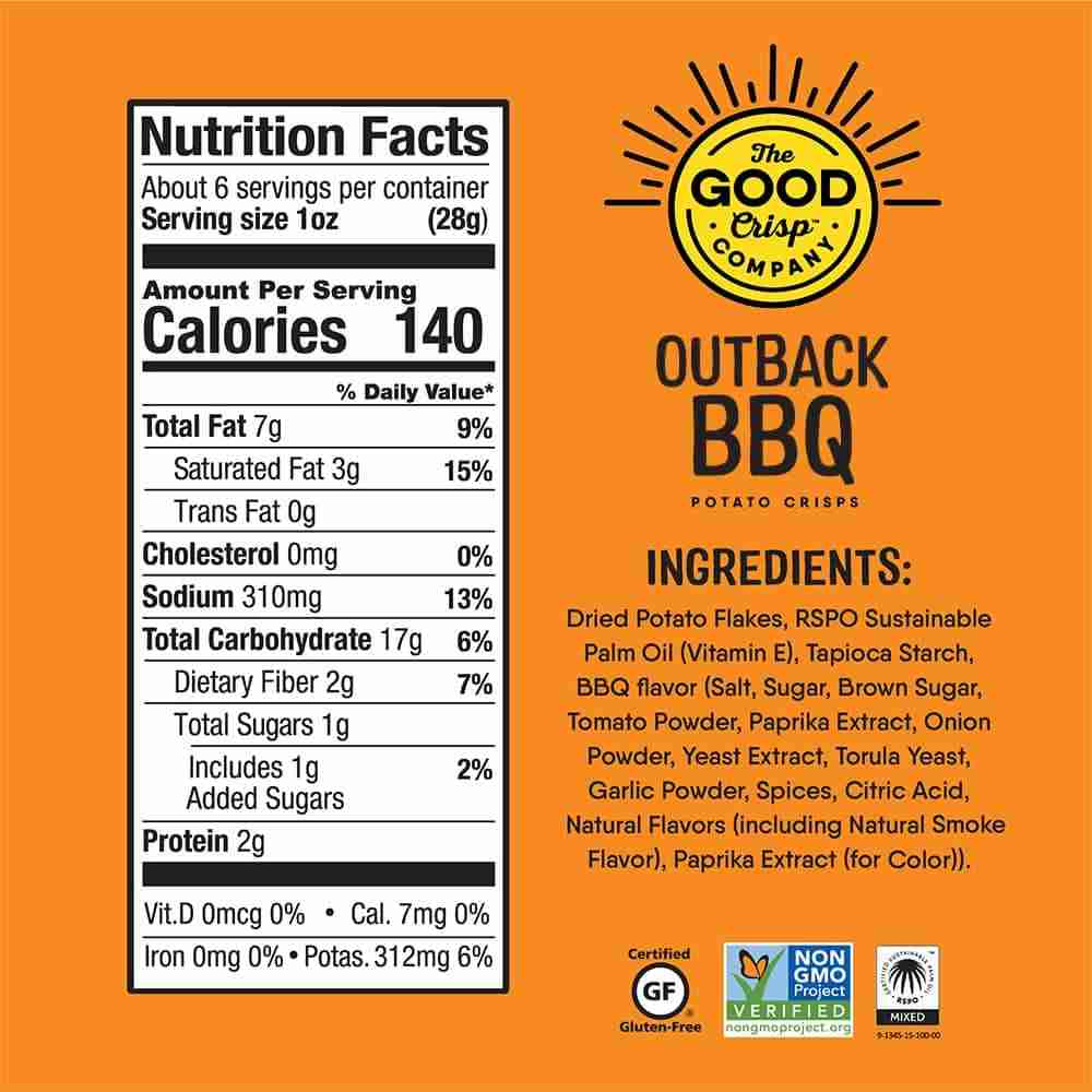 The Good Crisp - Outback BBQ Potato Crisps, 160G