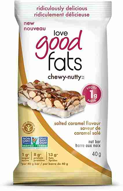 Love Good Fats Chewy-Nutty Keto Bars: Salted Caramel - 40G